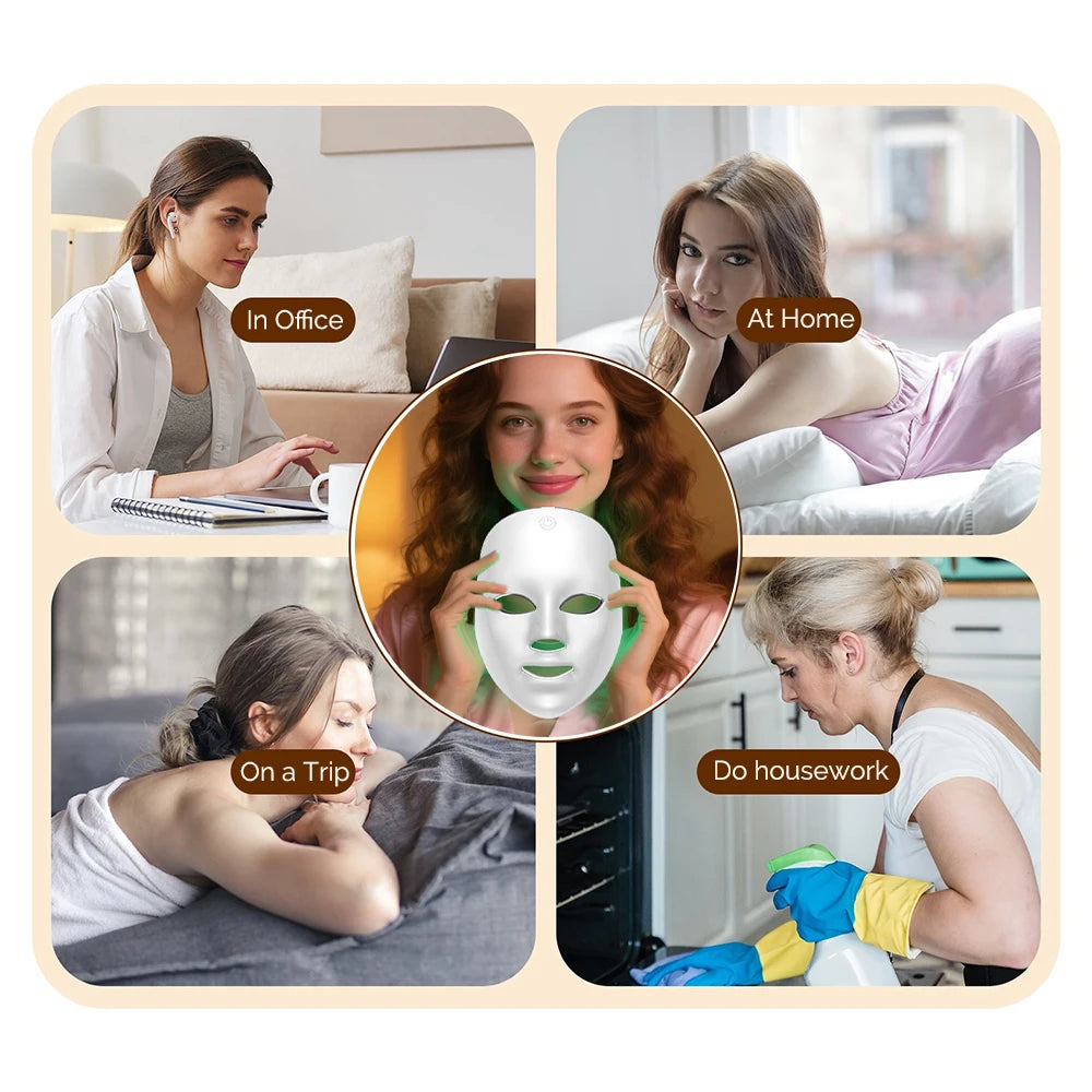 Masque Facial LED GlowSoft - Soin Anti-Age & Eclat de la Peau