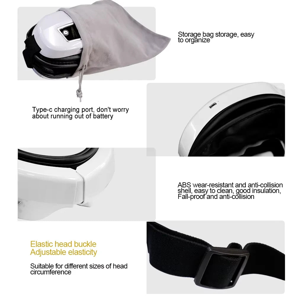 Masseur Oculaire Intelligent 6D GlowSoft - Chaleur, Vibration & Compression d'Air