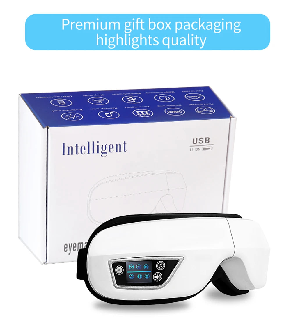 Masseur Oculaire Intelligent 6D GlowSoft - Chaleur, Vibration & Compression d'Air